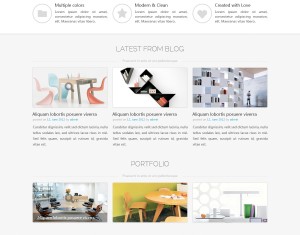 home page screenshot with 3 or 4 posts in one line