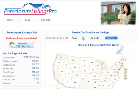 foreclosurelistingspro website screenshot 1