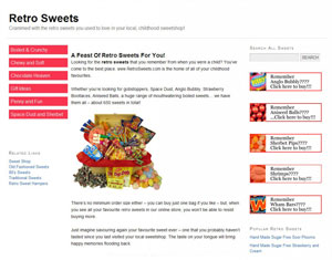 Retro sweets website