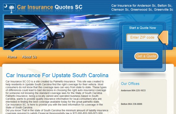 auto insurance website screenshot 1