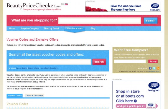 beautypricechecker thesis theme screenshot 1