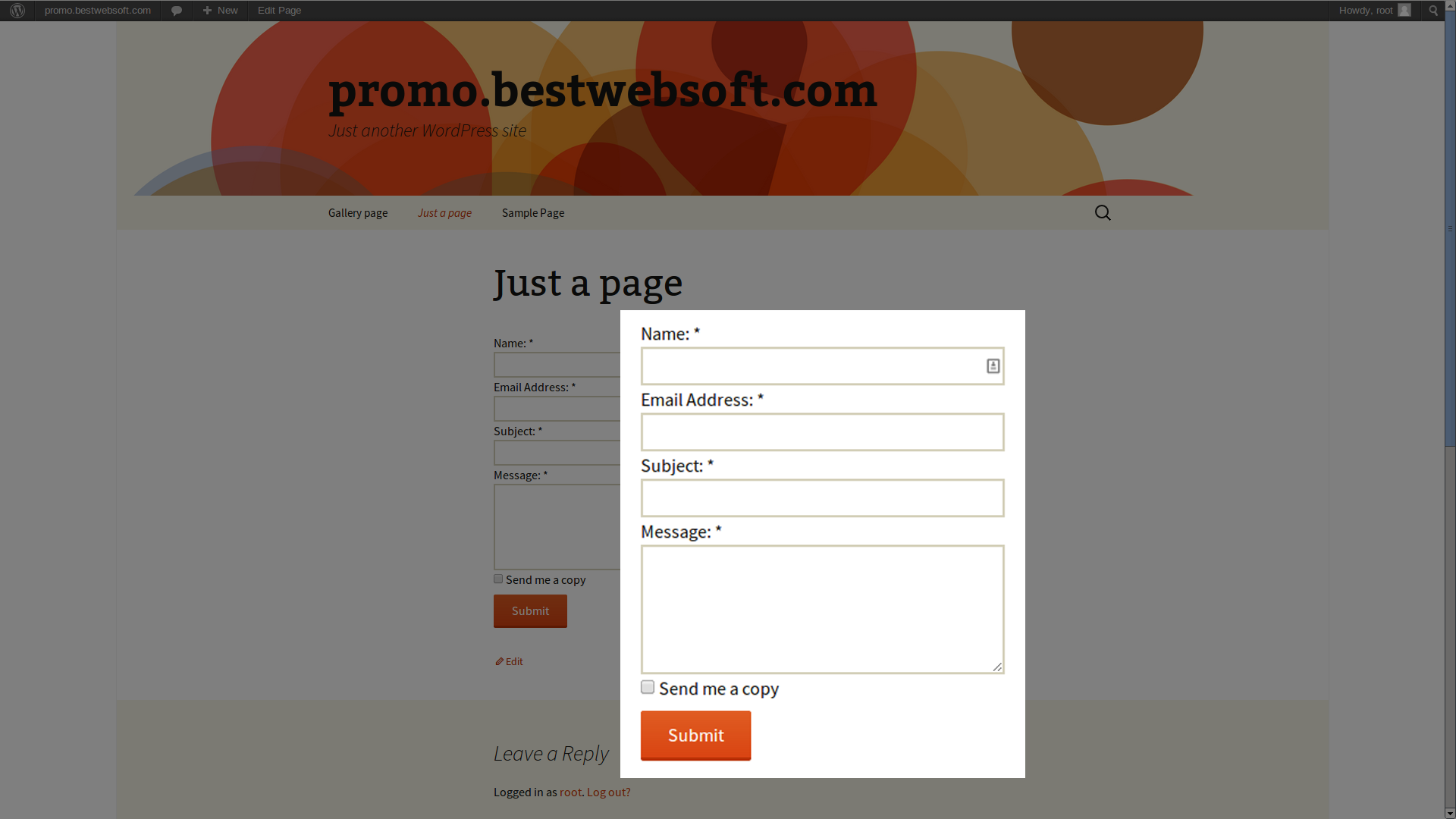 wordpress contact form plugin screenshot 2