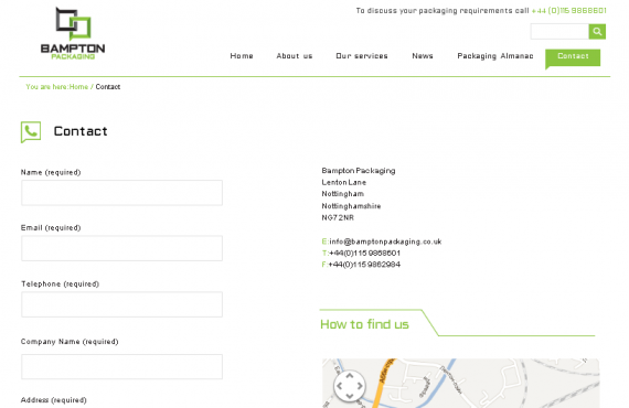bamptonpackaging project. psd to wordpress development screenshot 5