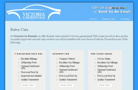 victoria car rentals. wordpress theme customization screenshot 2