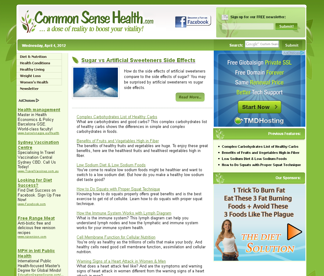 health website customization screenshot 2