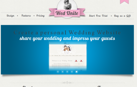 personal wedding website screenshot 1