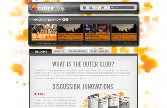 outerclub online community website graphic design screenshot 4