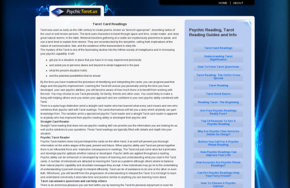 psychictarot: services selling wordpress website customization screenshot 1