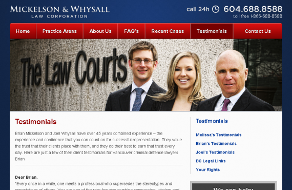 criminal lawyer vancouver psd to wordpress development screenshot 1
