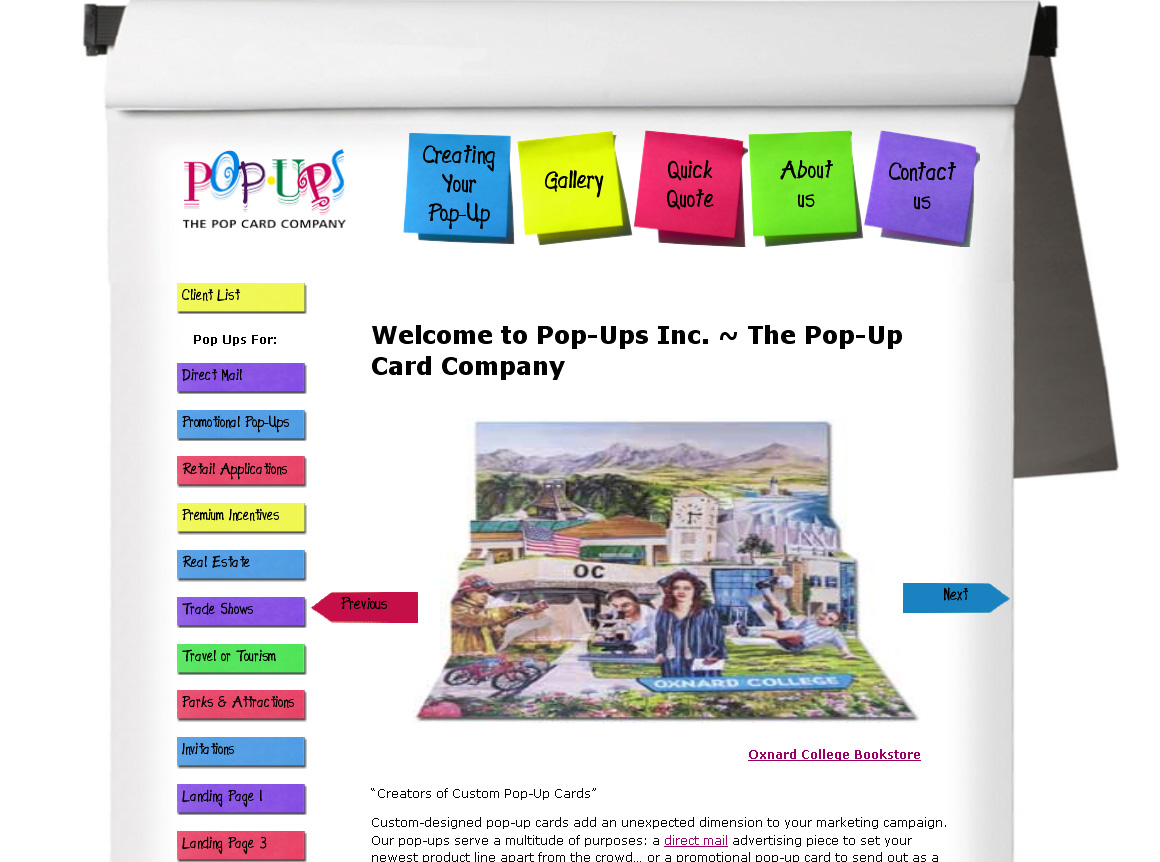 the pop card company | home page screenshot