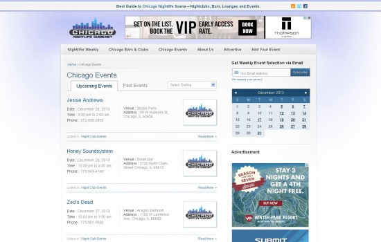 chicago nightlife guide project screenshot 2