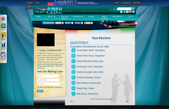 development of the custom wordpress plugin for a mock election screenshot 2