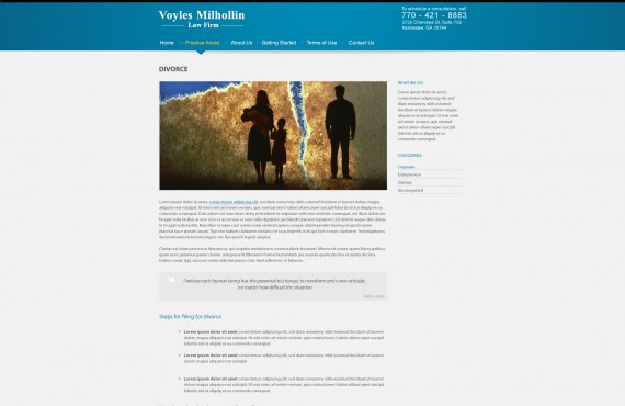 graphic design creation for wordpress website for legal attorney company screenshot 2