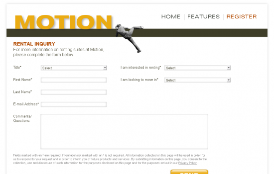 motion by concert: illustrator to html site + email template screenshot 2