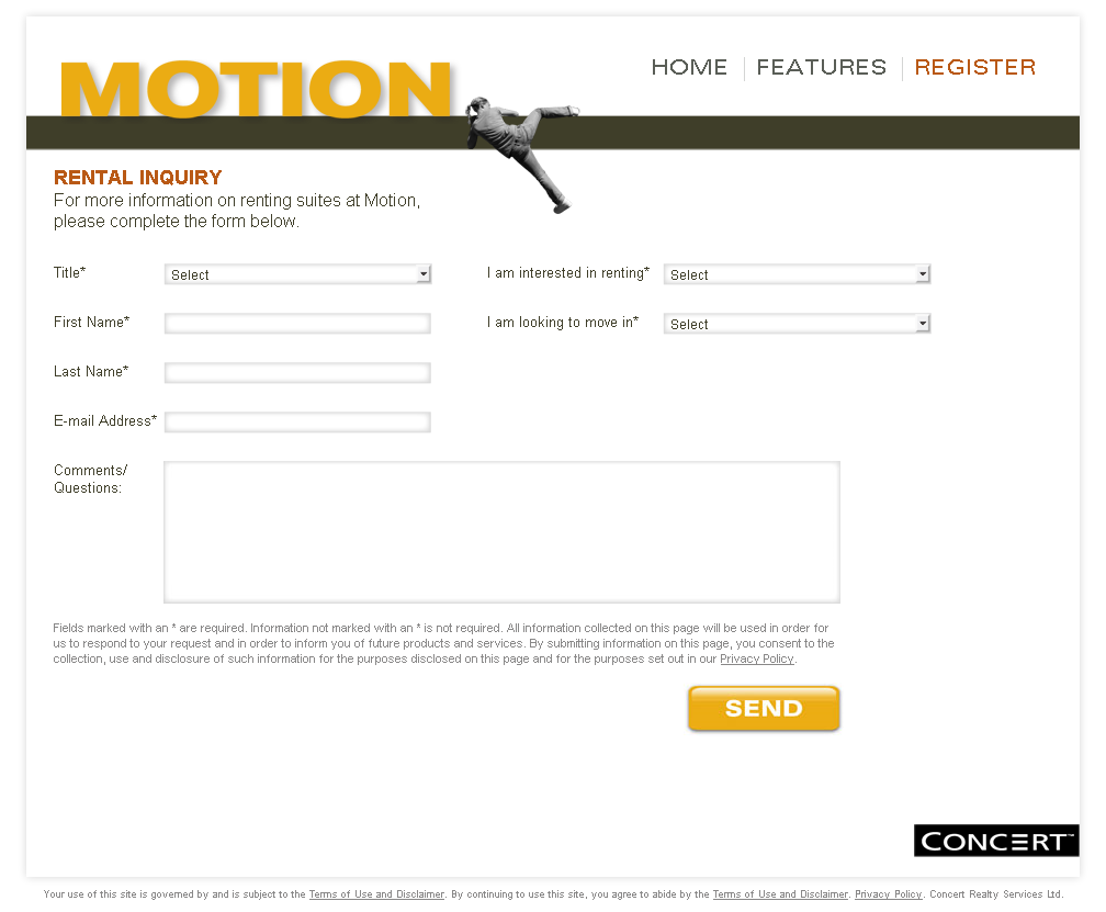 motion by concert: illustrator to html site + email template screenshot 3