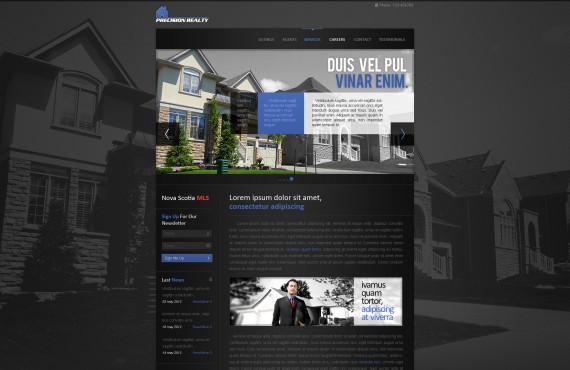 home page design for a real estate agent screenshot 1