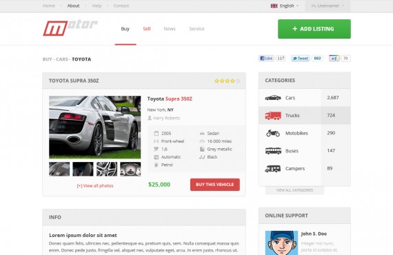 motor – vehicle marketplace psd template screenshot 4