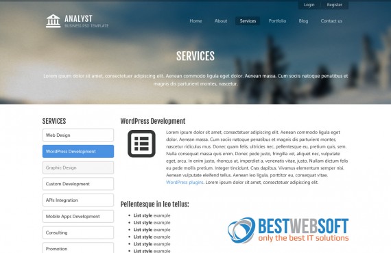 analyst – business & agency psd template screenshot 5