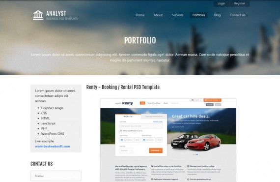 analyst – business & agency psd template screenshot 7