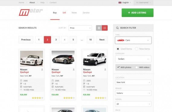 motor – vehicle marketplace psd template screenshot 6