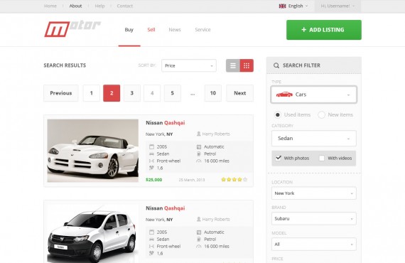 motor – vehicle marketplace psd template screenshot 7