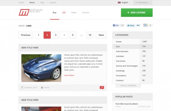 motor – vehicle marketplace psd template screenshot 9
