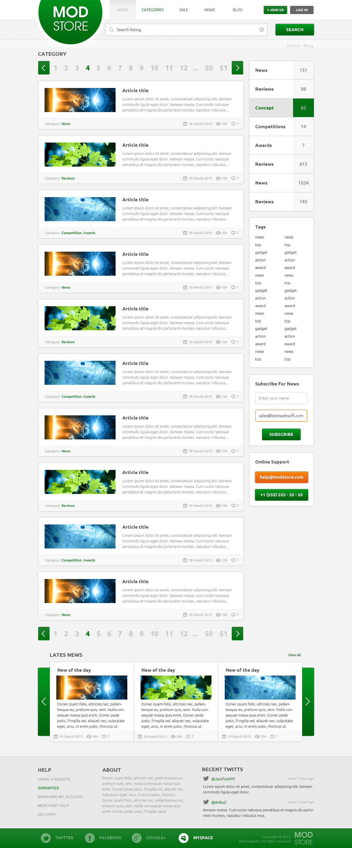 modstore – online shop psd template screenshot 4