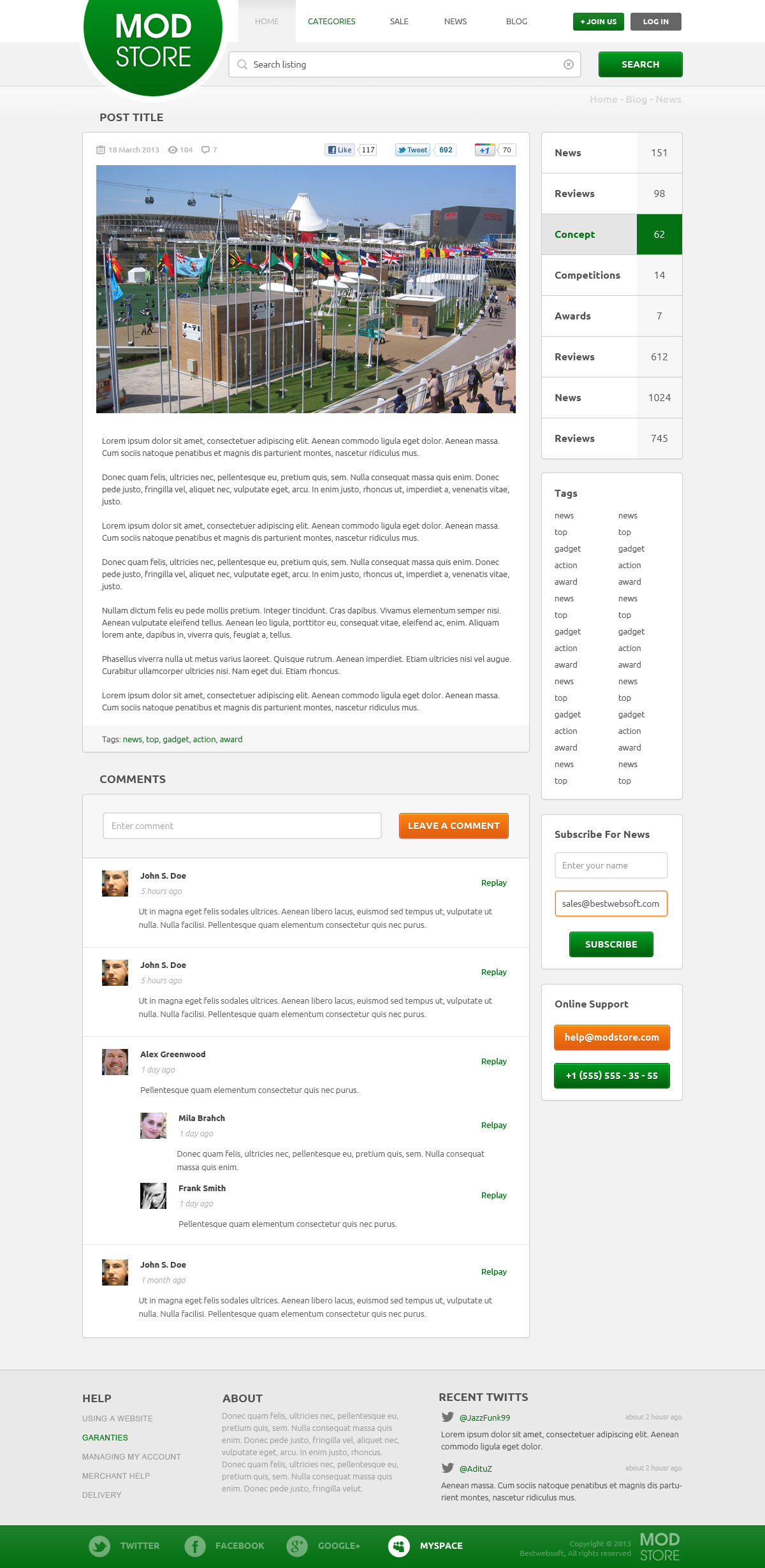 modstore – online shop psd template screenshot 5