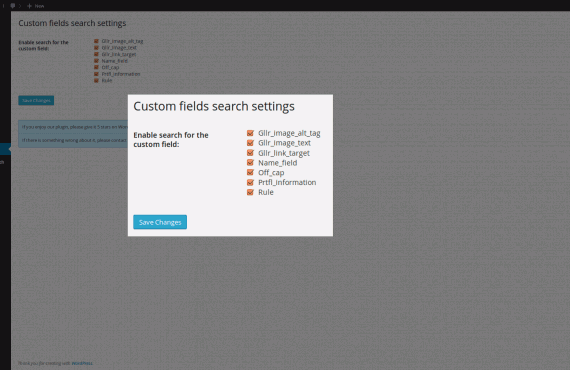 wordpress custom fields search plugin screenshot 1