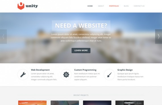 unity – multipurpose html template screenshot 1