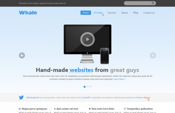 whale – creative html5 template screenshot 1