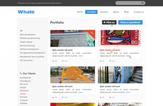 whale – creative html5 template screenshot 2