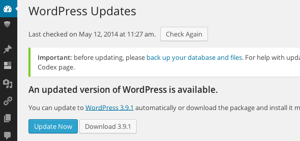 Wordpress update