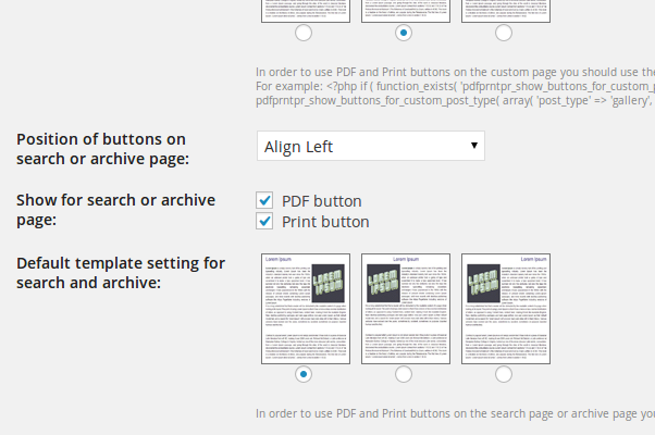 PDF & Print Plugin Pro Settings 