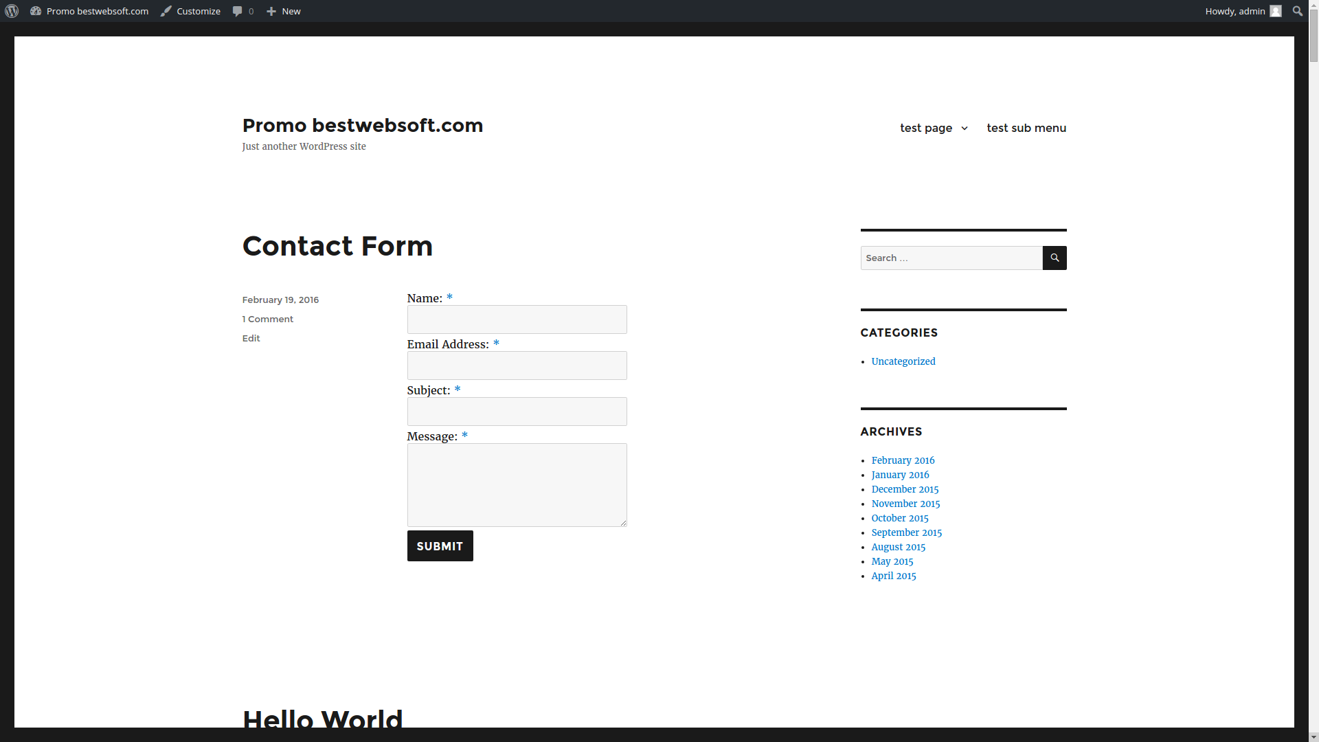 contact form screenshot 1