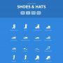 wear icons – shoes & hats vector pack screenshot 1