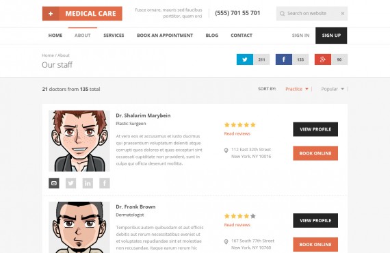 medical care – medical psd template screenshot 25