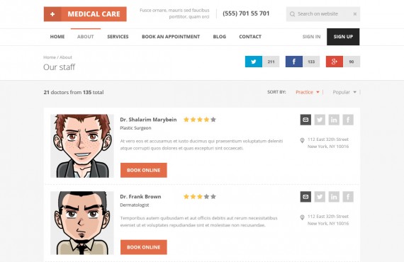 medical care – medical psd template screenshot 14