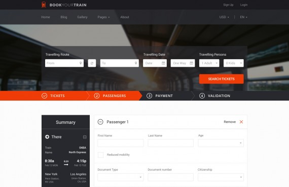 book your train – online booking psd template screenshot 16