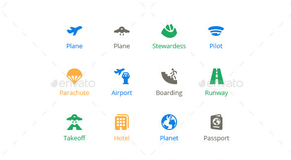 Book Your Flight - Vector Icons