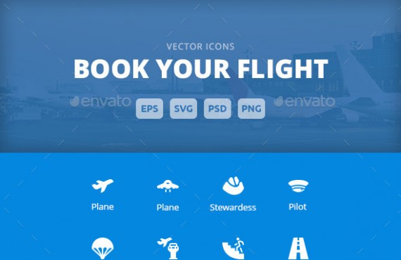 book your flight – vector icons screenshot 1