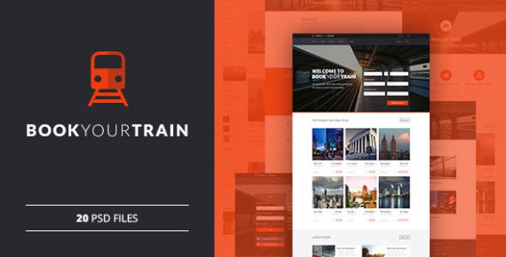 Book Your Train - Online Booking PSD Template