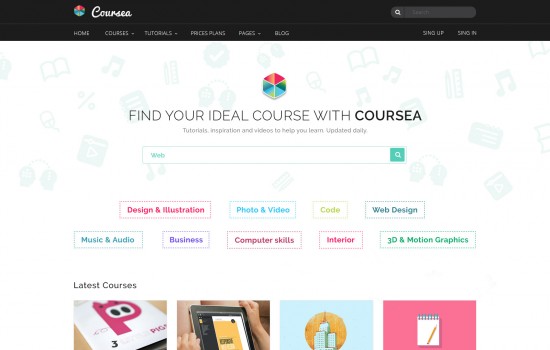 coursea – online tutorials & courses template screenshot 4