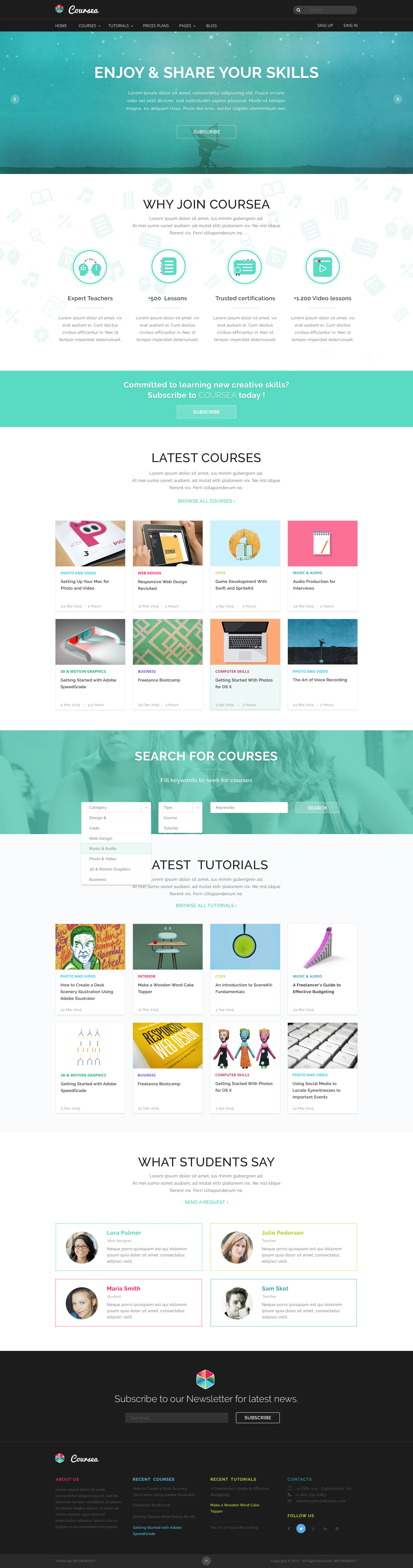 coursea – online tutorials & courses template screenshot 3