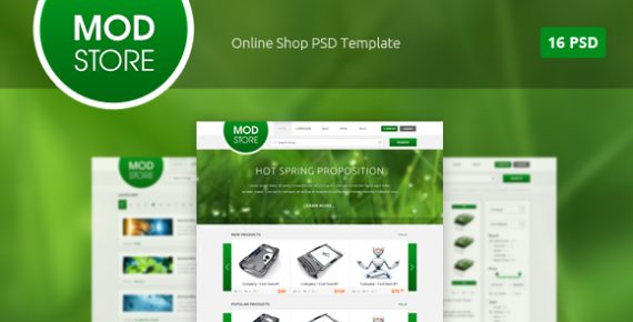 Modstore - Online Shop PSD Template