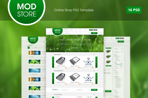 Modstore - Online Shop PSD Template