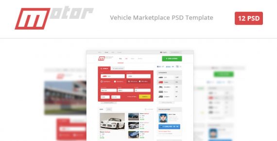 Motor - Vehicle Marketplace PSD Template
