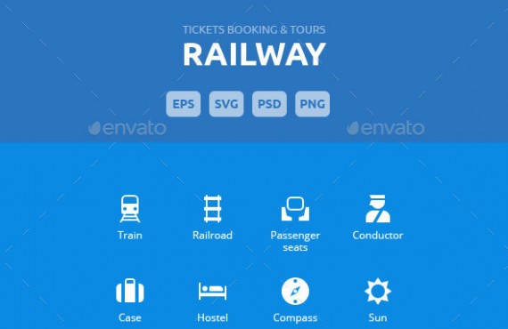railway tickets booking & trips – vector icons screenshot 1
