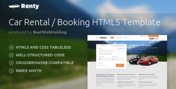 Renty Car Rental HTML5 Template