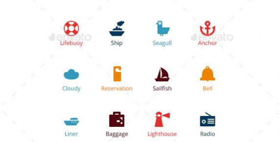 Sea Tours Booking & Trips - Vector Icons